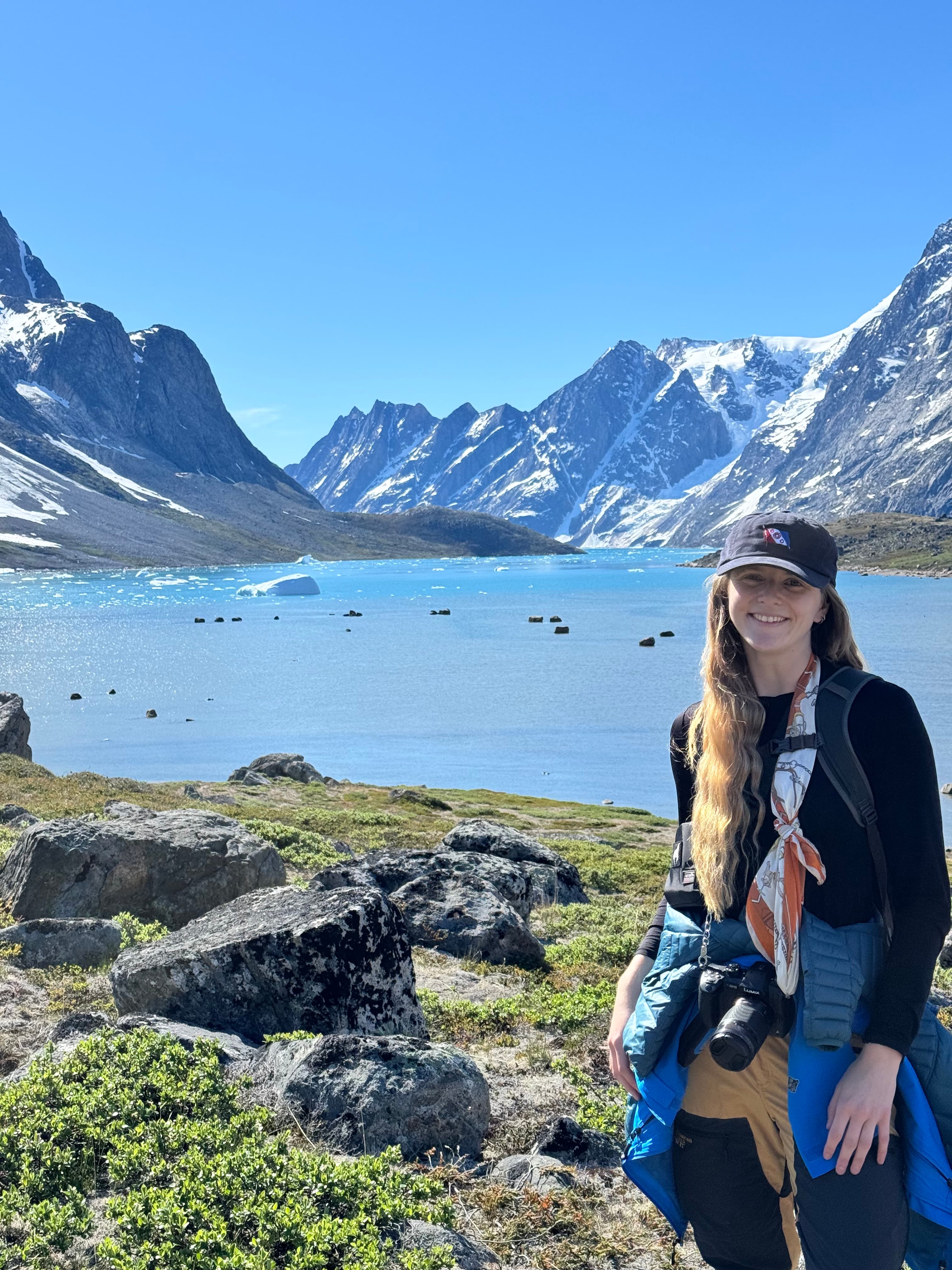 Portrait of the project author in the Greenland mountains